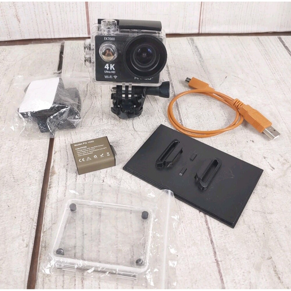 AKASO EK7000 4K Action Camera BUNDLE - Waterproof Case, Batteries, Extras TESTED